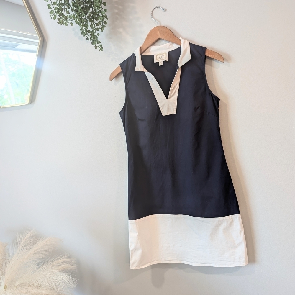 Sail to Sable Navy and White Midi Dress - Picture 2 of 9